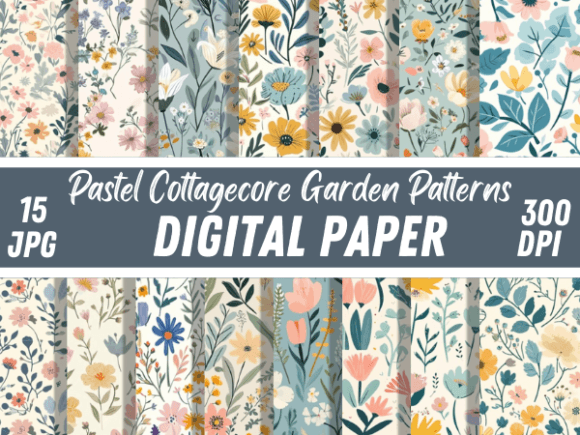 Cottagecore Garden Patterns Backgrounds: A Digital Crafting Haven