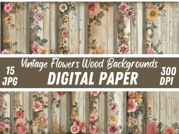 Embrace Timeless Charm with Rustic Vintage Flowers Wood Backgrounds
