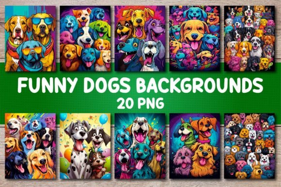 Funny Dogs Backgrounds for Covers: A Whimsical Design Asset