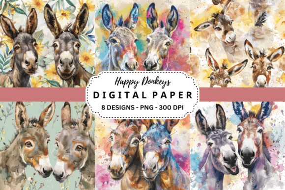 Happy Donkeys Backgrounds: Charming Visual Assets for Creative Projects