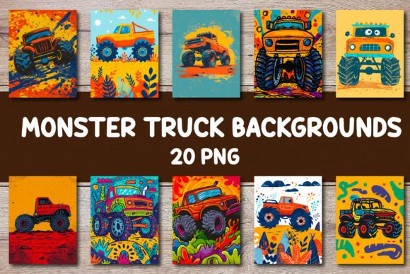 Monster Truck Backgrounds: Elevate Your Coloring Book Covers