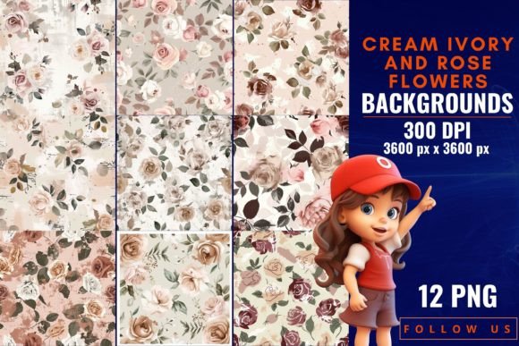 Timeless Sophistication: The Ivory Rose Elegance Cream Backgrounds Collection