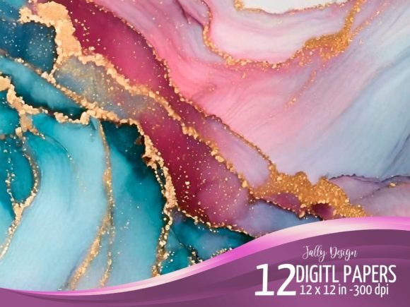 Unleash Creativity with Blue and Pink Alcohol Ink Backgrounds