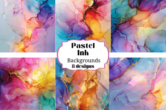 Unlock Creative Projects with 8 Pastel Alcohol Ink Backgrounds