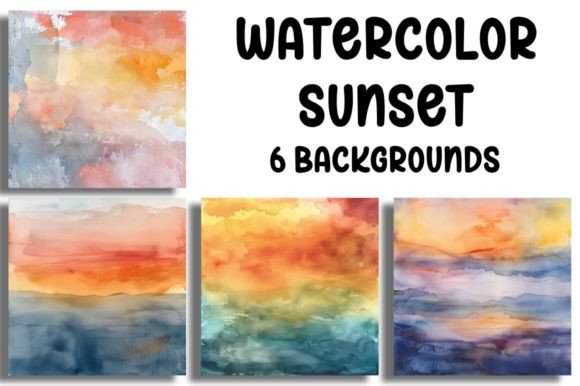 Watercolor Sunset Backgrounds: A Canvas for Serenity